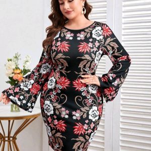 Vestido mangas largas curvy